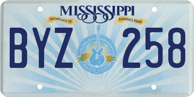 MS license plate BYZ258