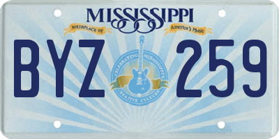 MS license plate BYZ259