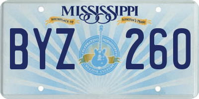 MS license plate BYZ260