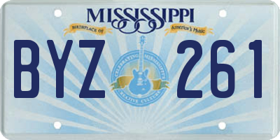 MS license plate BYZ261