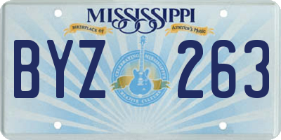 MS license plate BYZ263