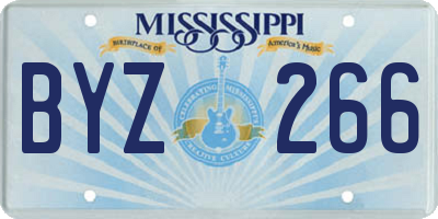 MS license plate BYZ266
