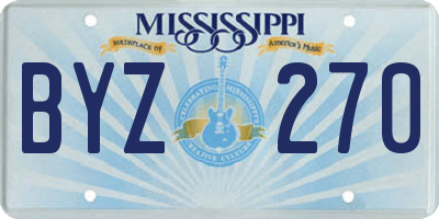 MS license plate BYZ270