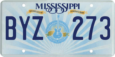 MS license plate BYZ273