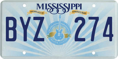 MS license plate BYZ274