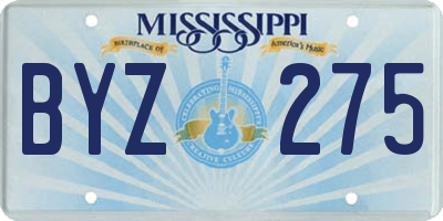 MS license plate BYZ275