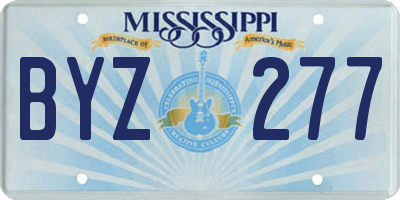 MS license plate BYZ277