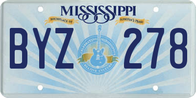 MS license plate BYZ278