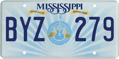MS license plate BYZ279