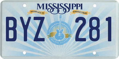 MS license plate BYZ281
