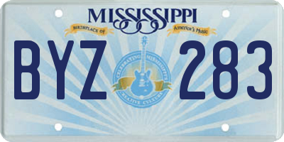 MS license plate BYZ283