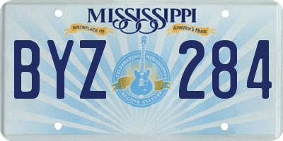MS license plate BYZ284