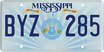 MS license plate BYZ285