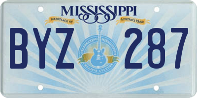 MS license plate BYZ287