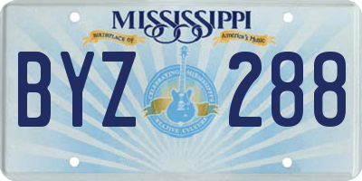 MS license plate BYZ288