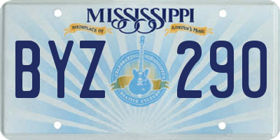 MS license plate BYZ290