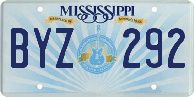 MS license plate BYZ292