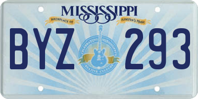 MS license plate BYZ293