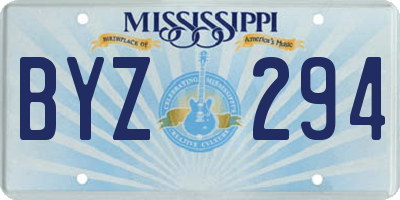 MS license plate BYZ294
