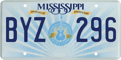 MS license plate BYZ296