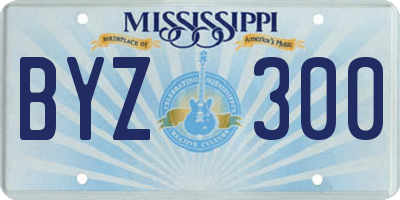 MS license plate BYZ300