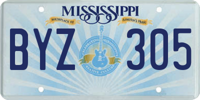 MS license plate BYZ305