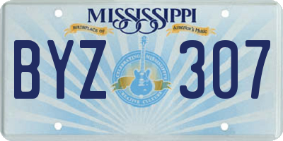 MS license plate BYZ307