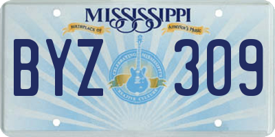 MS license plate BYZ309