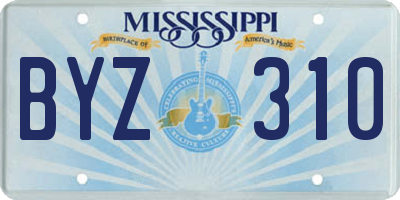 MS license plate BYZ310