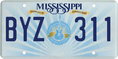 MS license plate BYZ311