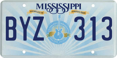 MS license plate BYZ313