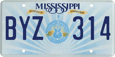 MS license plate BYZ314
