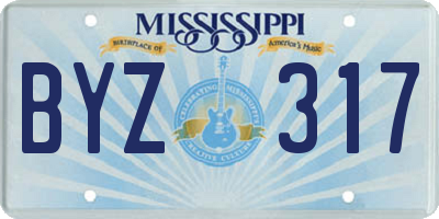 MS license plate BYZ317