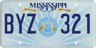 MS license plate BYZ321