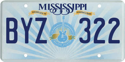 MS license plate BYZ322