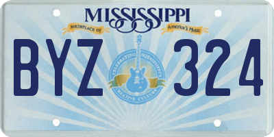 MS license plate BYZ324