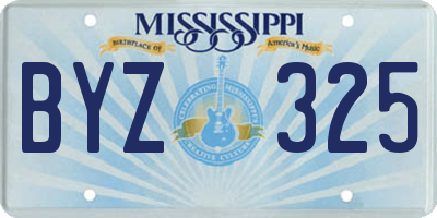 MS license plate BYZ325