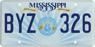 MS license plate BYZ326