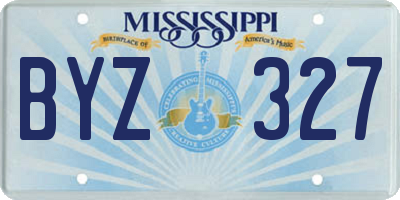 MS license plate BYZ327