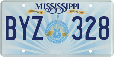 MS license plate BYZ328