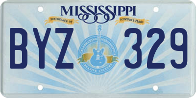 MS license plate BYZ329