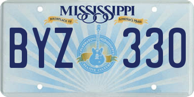 MS license plate BYZ330