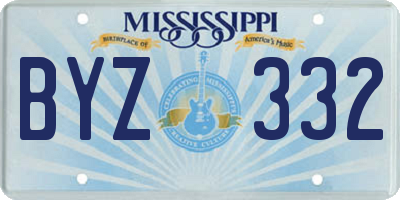 MS license plate BYZ332
