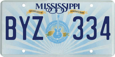 MS license plate BYZ334