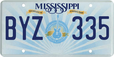 MS license plate BYZ335
