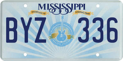 MS license plate BYZ336
