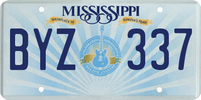MS license plate BYZ337