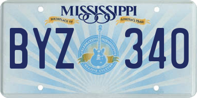 MS license plate BYZ340