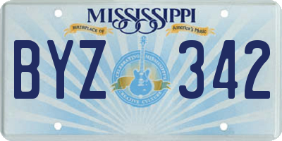 MS license plate BYZ342