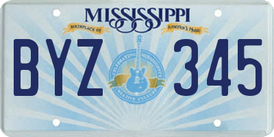 MS license plate BYZ345